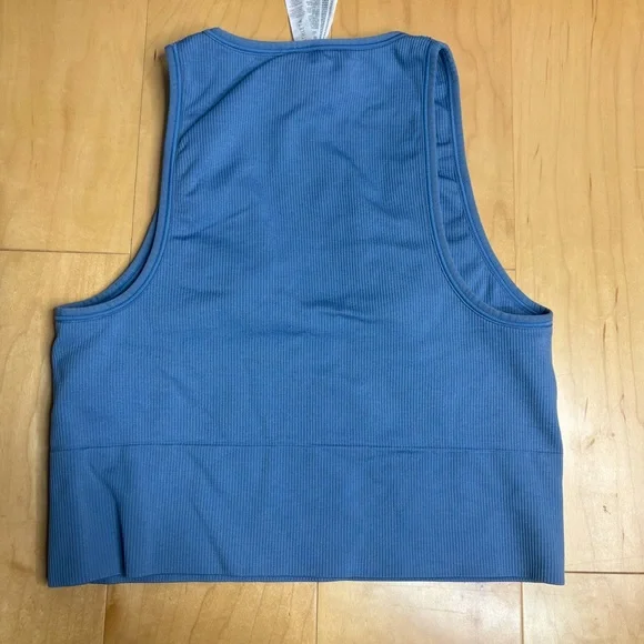Athleta Blue Aurora Rib Crop Tank Top - Picture 2 of 4